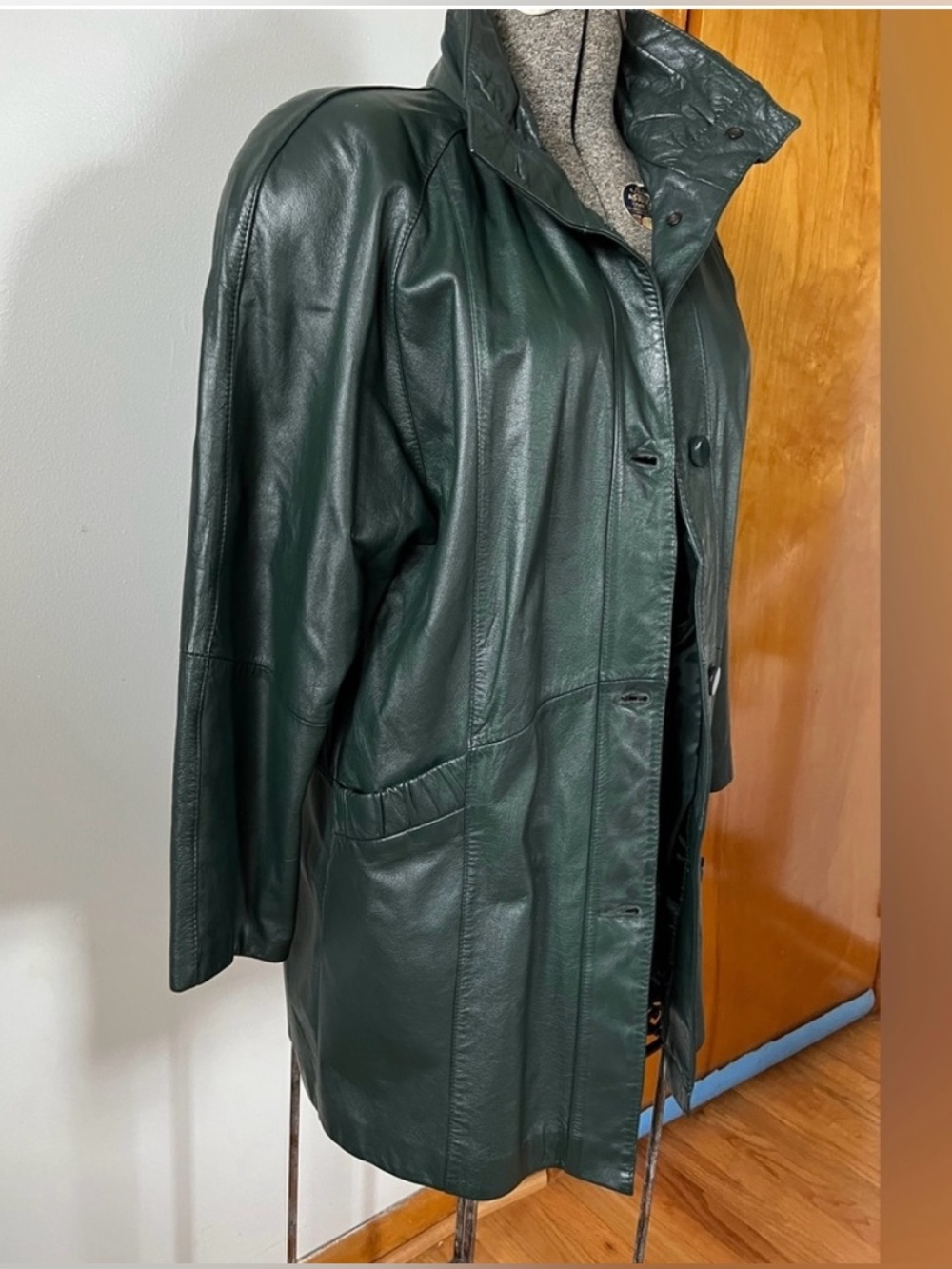 Vintage Pelle leather green jacket